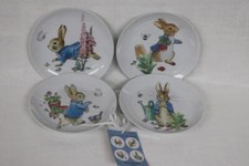 BEATRIX POTTER PETER RABBIT EASTER 4 ASSORTED APPETIZER PLATES - S/4 - NEW #D