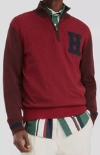 INC INTERNATIONAL CONCEPTS Men's Cabernet Red 1/4 Zip Varsity Sweater NEW XS