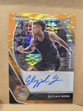 Elyjah Goss 2021 Panini Prizm Draft Picks #DP-EGO Orange Pulsar Auto # 17/49