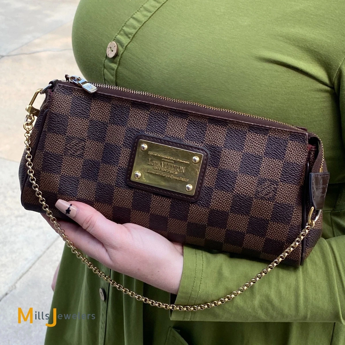 Lv eva clutch store damier ebene