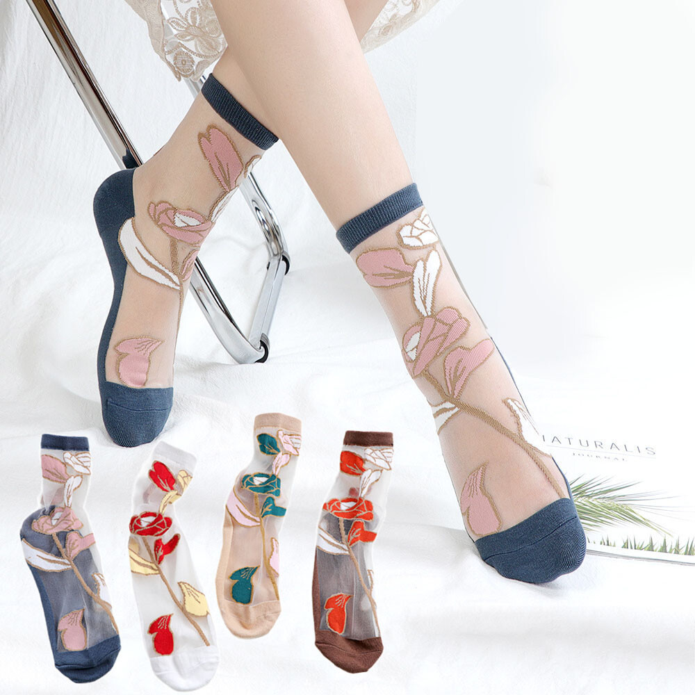 5/10/20/30Pairs Summer Female Short Silk Socks Women's Thin Crystal Transparent Silk Smooth Non Slip Ankle Socks For Girls Ladies 65dda35dce8727623b4cbfc7 - Foto 5