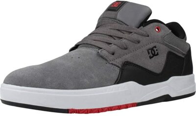 DC BARKSDALE SKATE SHOES TRAINERS RUNNING SPORTS WALKING GREY/BLACK/RED UK 6