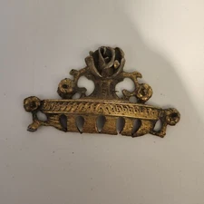 Furniture decoration accent wall solid brass ornate Pediment 2.5 x 3.5"