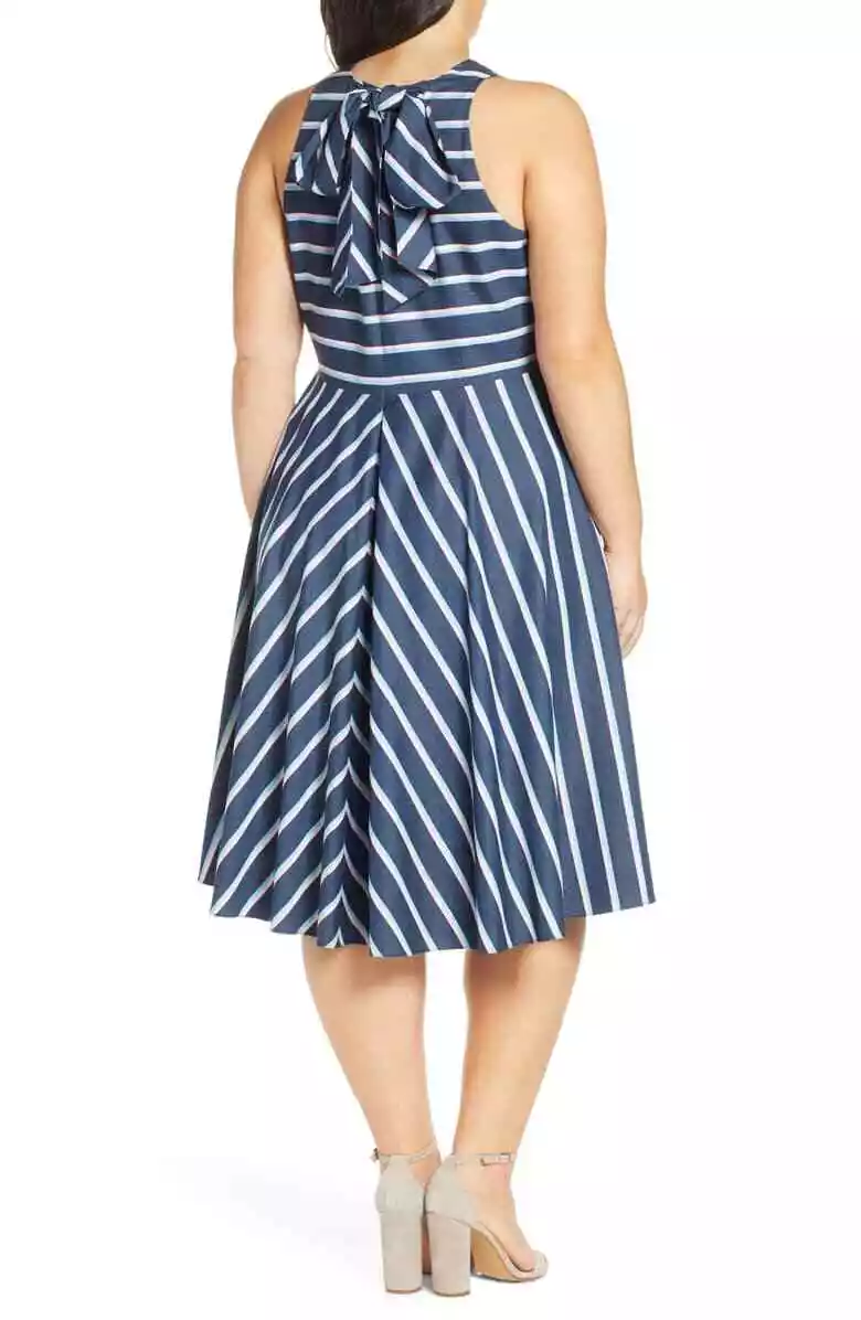 ELIZA J STRIPE FIT FLARE DRESS sz 20 W