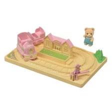 Sylvanian Families Cute Little Train Set w/ Baby Bear Calico Critters Mini New