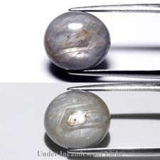    12.78ct Oval Cabochon Grey 6 Ray Star Sapphire - Unheated, Myanmar Gem