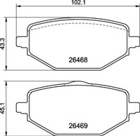 P 68 076 Brembo Set BeläGe Bremse, Scheibenbremse FüR Renault