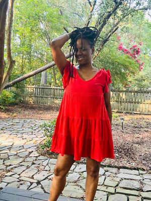 max studio dresses red Max Studio Red Dress - Size M