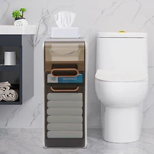 Bathroom Storage Corner Floor Cabinet Towel Storage Shelf for Paper Holder,White