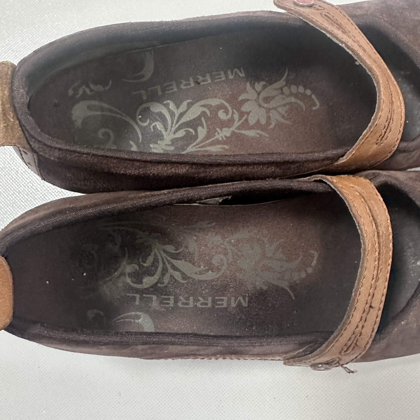 Mocassini Merrell donna 9 plaza fascia pelle scamosciata Mary Jane scarpe comode