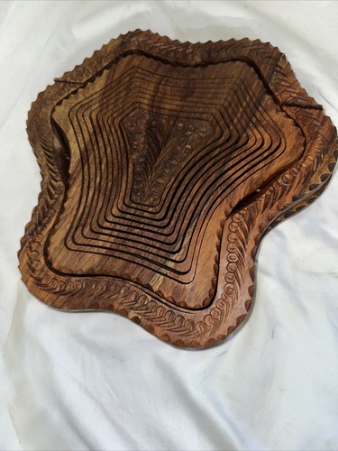 The Wooden Basket Co. Hand-carved Collapsible Wooden Basket - Picture 6 of 10