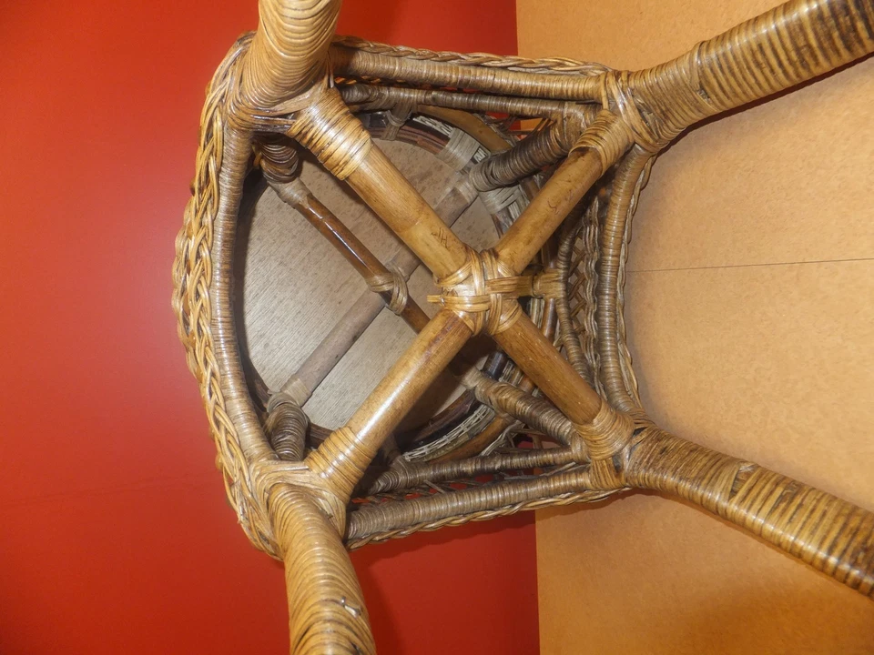 Wicker stool with beads - Image 4 of 4