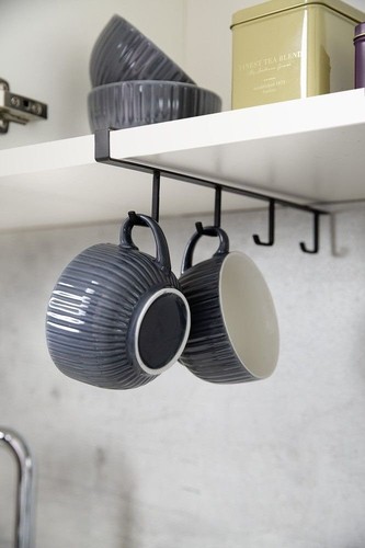 Inserto de barrera, gancho de taza, 4 ganchos, negro, WENKO - Imagen 2 de 5