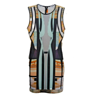 clover canyon bodycon dress Clover Canyon Sleeveless Bodycon Mini Dress | Size S | Graphic Print