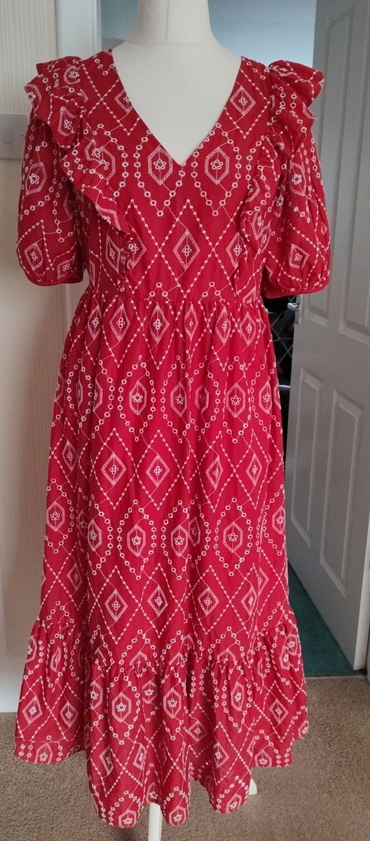 Red herring broderie anglaise dress hot sale