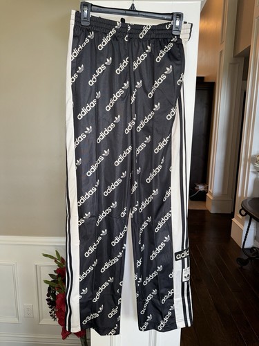 NEW! Adidas Originals Adibreak Logomania Popper TrackPants Black NWT Medium - Picture 8 of 10
