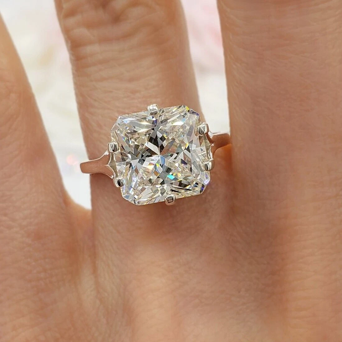 6 carat radiant on sale cut diamond ring