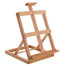 U.S. Art Supply Venice Heavy Duty Tabletop Wooden H-Frame Studio Easel - Artists