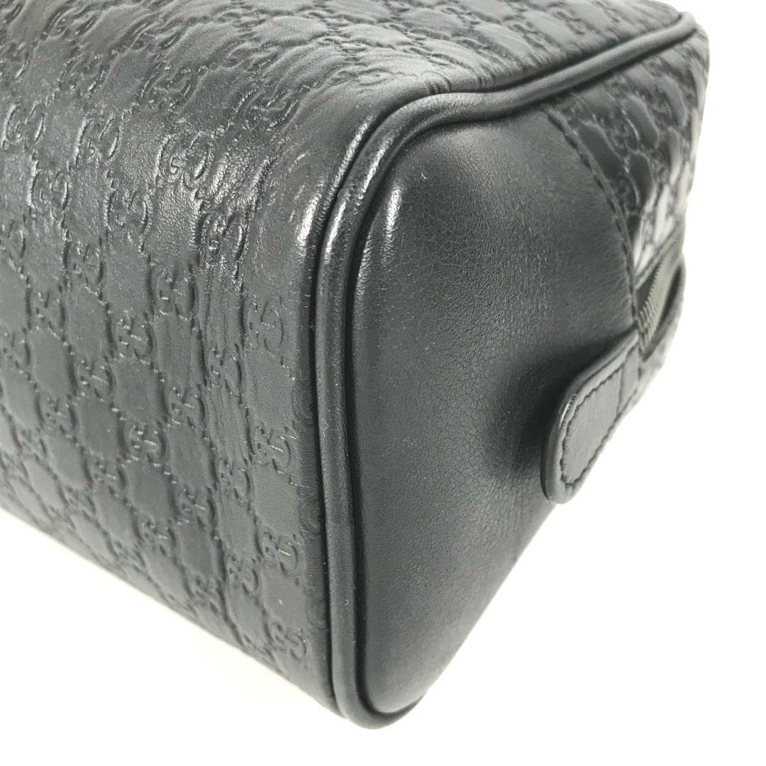 Gucci GG Logo Clutch Bag Black Leather Used with Handle Unisex thumbnail 6