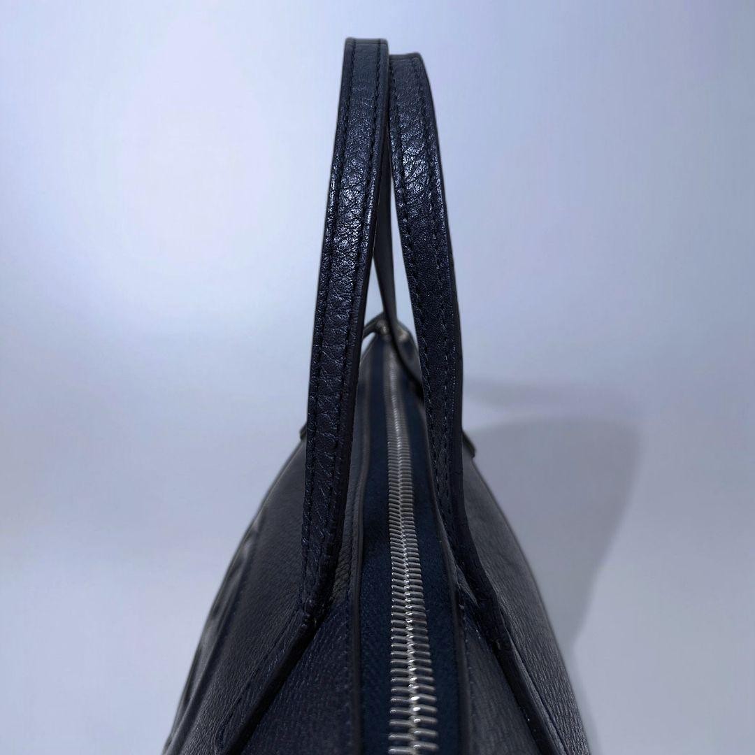 GUCCI 340618 213048 Soho Mini Handbag GG Leather Navy Blue Vintage From Japan thumbnail 11