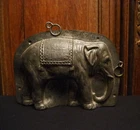 Antique two part chocolate mold of a Walking Circus Elephant