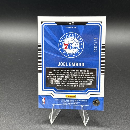 2023 Contenders Optic  Game Red Cracked Ice Prizm Joel Embiid flawless condition - Picture 5 of 5