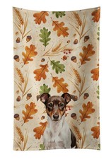 Caroline's Treasures Chocolate and White Rat Terrier Heirloom Fall Kitchen Towel