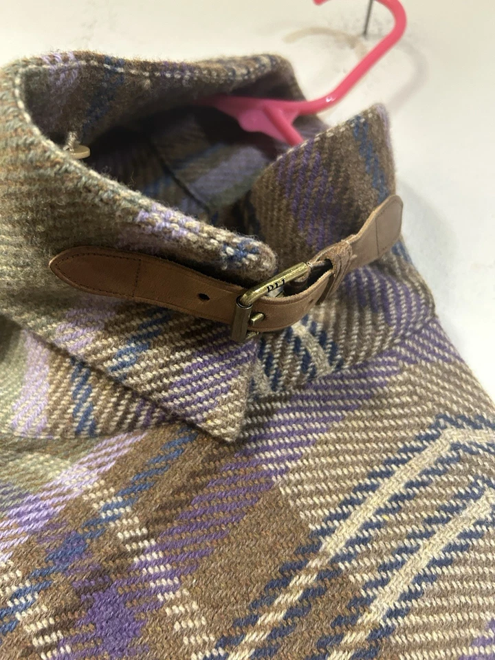 Lauren Ralph Lauren Shawl Poncho Cape 女式羊毛格子马术西部,L/XL* — 第 4/4 张图片