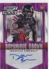 2015 Dominique Brown Prizm Draft Picks Purple Flash  Auto  RC 98/99  (A7726)