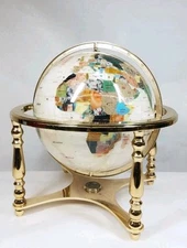 Vintage Mother Of Pearl Style Gemstone Globe 