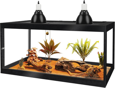 Reptile Tank 60 Gallon, Lizard Tank, Bearded Dragon Tank with Metal Mesh Roof Do