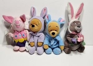 Vintage Disney Store Easter Pooh and Friends Mini Bean Bag Plush Lot - 4 pcs