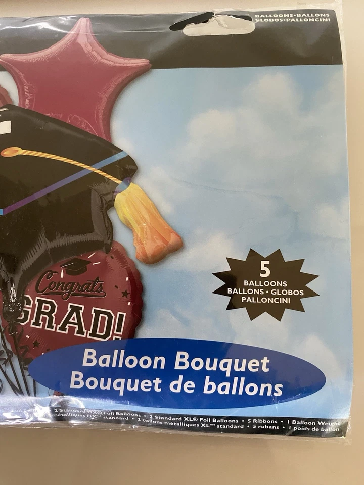 Фольгированный воздушный шар для выпускной вечеринки букет поздравлений класс 5 шт. черный и красный более 6 дюймов - Изображение 2 из 3