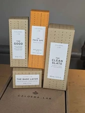 Caldera + Lab Men's Skincare Set 4pc, Good, Clean Slate, Base Layer, SPF NIB