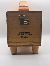 Esquire Shoe Valet De Luxe Vintage Shoe Shine Box With Vintage Tins And Brushes.