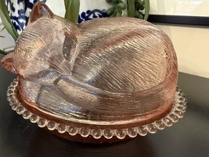 Indiana Glass Cat on Nest | eBay