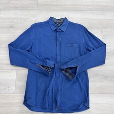Ted Baker London men  s Broader collared button down shirt blue large 4
