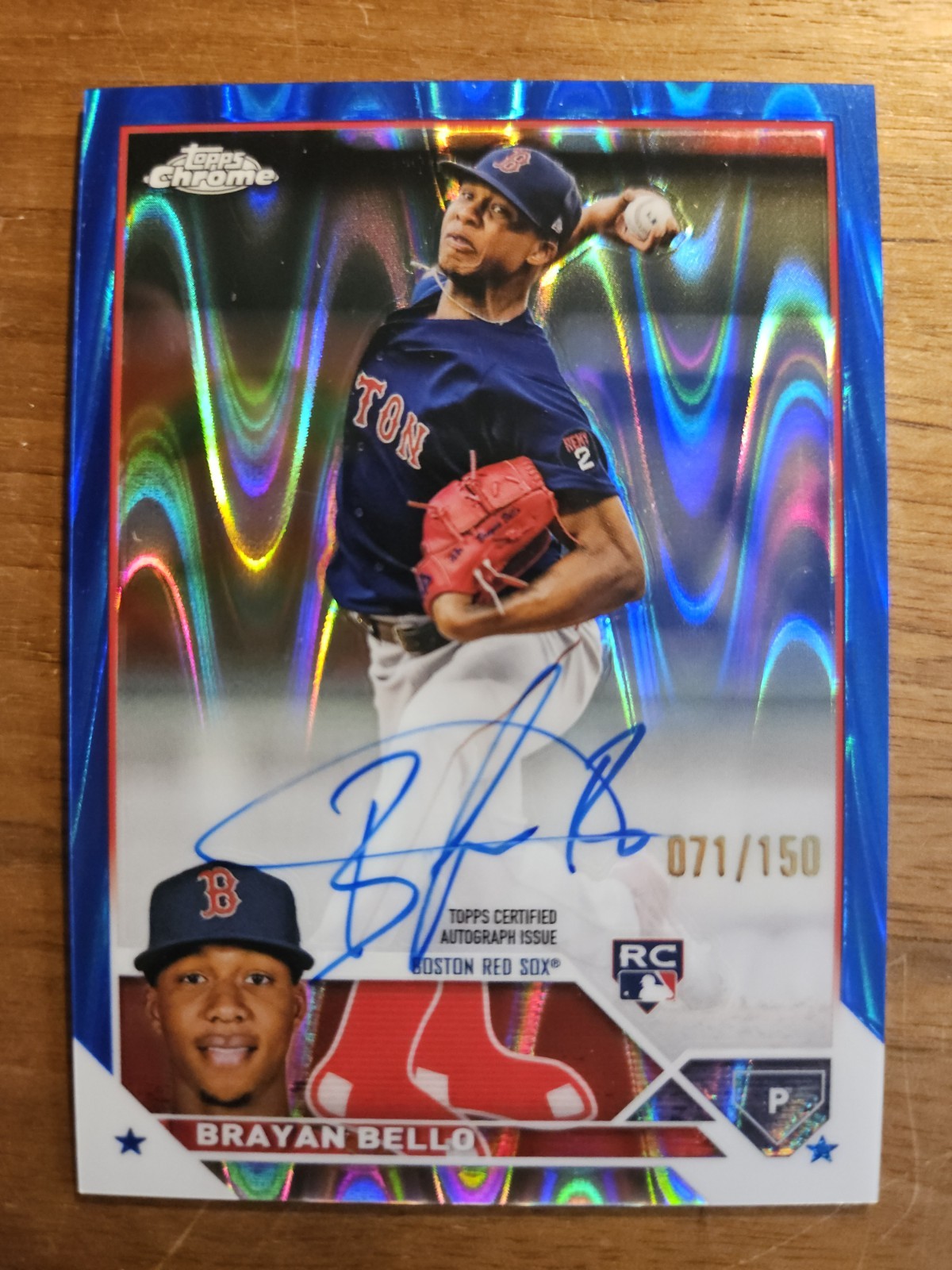 2023 Topps Chrome Brayan Bello #57 Blue Refractor raywave /150 (RC)