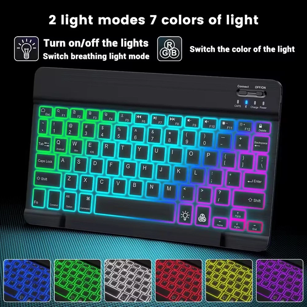 Backlit Keyboard Mouse For Samsung Galaxy Tab A9+ S10 S9 FE S8 S7 S6 Lite Tablet