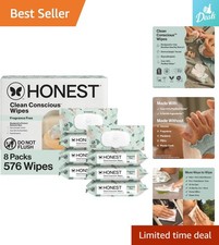 Eco-Conscious Baby Wipes, 576 Count - Unscented, Hypoallergenic, and Compostable