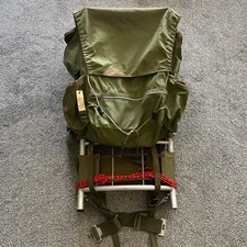 Vintage Kelty External Frame Backpack Large Green Nylon Waist Belt D4/ Trekker