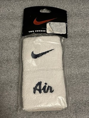 VINTAGE*NEW*NIKE (2)PACK*SWOOSH AIR WHITE WRISTBANDS