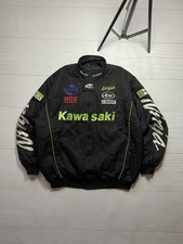 Vintage Kawasaki Ninja Embroidered Logo y2k racing jacket Biker XL Size Man