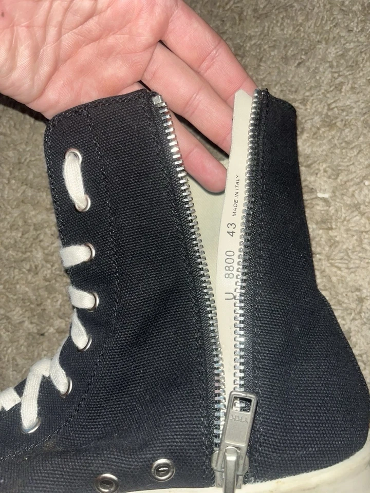 Zapatilla deportiva Rick Owens DRKSHDW Ramones de caña alta talla EU 43 usada Foto 3 de 4