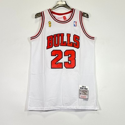 Jordan #23 White Embroidered Edition 95-96 Championship Edition Weiß