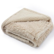Fluffy Pets Blankets for Medium Dogs Cats Calming Blanket for Couch Covers Wa...