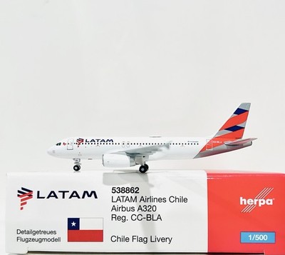 1:500 Herpa Wings LATAM Chile Airbus A320 ''Chile flag livery'' 538862 CC-BLA