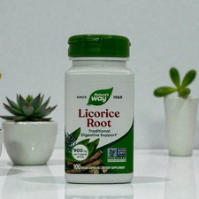 Natures Way Licorice Root Supplement 900mg per Serving Herbal Capsules EXP 03/30