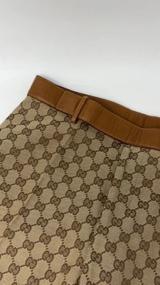 GUCCI Vintage GG Logo Jacquard Canvas Belted Tapered Cropped Pants
