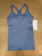 Lululemon Ebb to Street Tank Top Light Support, B/C Cup SIZE 6 Washed Denim Blue